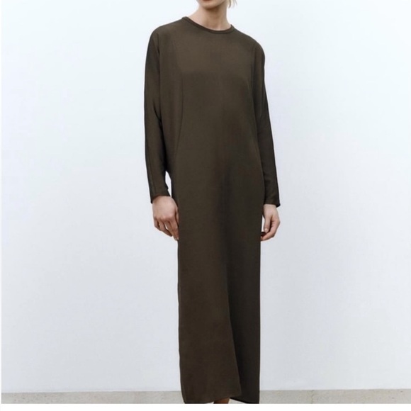 Zara black maxi dress medium dolman sleeves NWOT - Picture 3 of 8